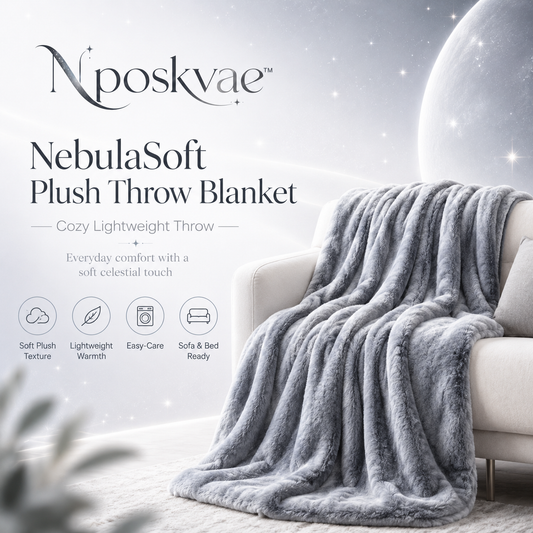 Nposkvae™ NebulaSoft Plush Throw Blanket - Cozy Lightweight Sofa Bed and Living Room Blanket
