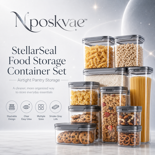 Nposkvae™ StellarSeal Food Storage Container Set - Airtight Stackable Pantry Kitchen Organizers